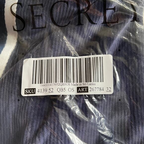 , VICTORIA'S SECRET PINK Velvet Navy Blue Ribbed Large Tote Bag, 18"x13"x4" - Picture 8 of 8